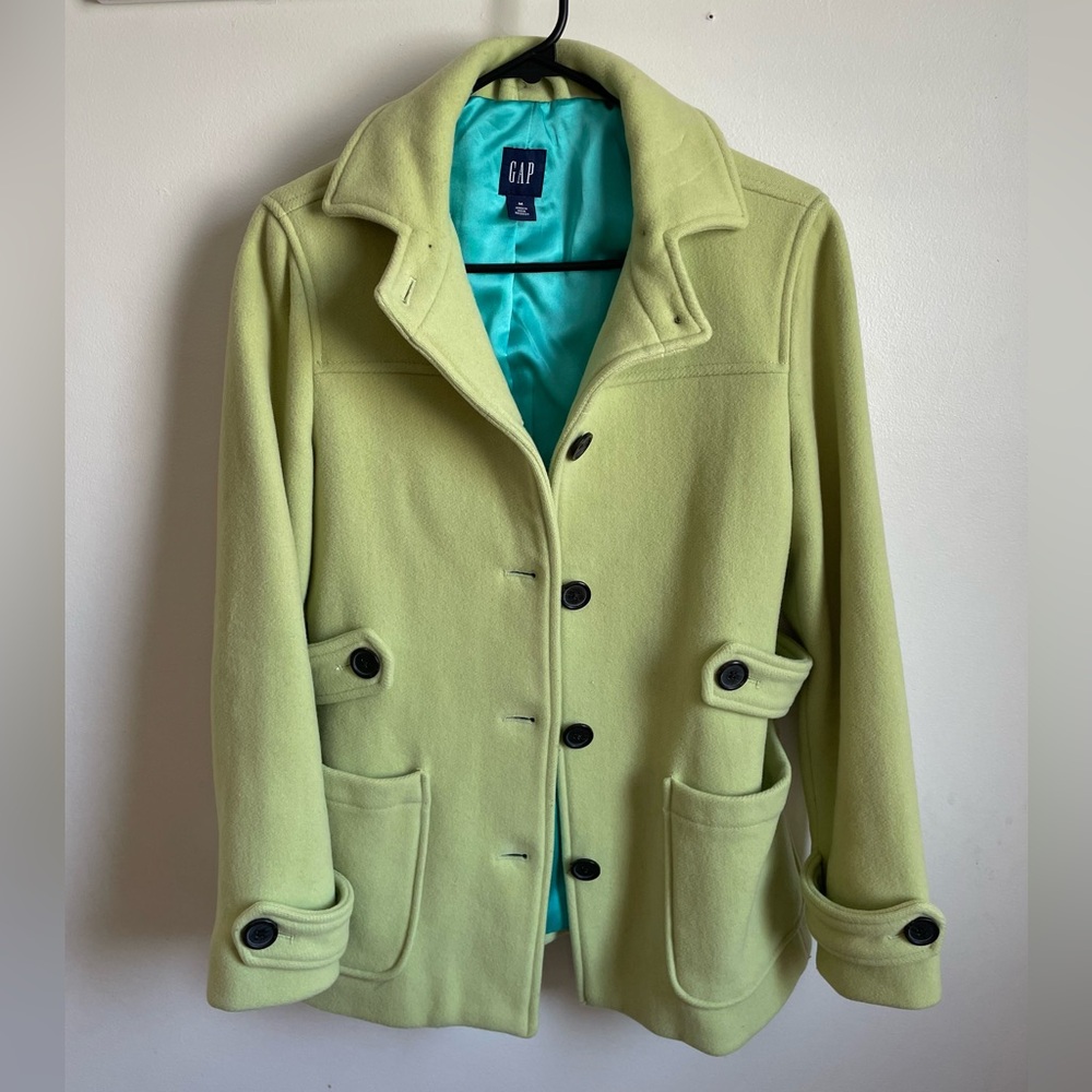 Light Green Gap Wool Coat Sz M